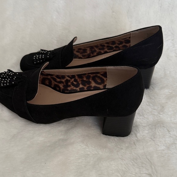 Kelly & Katie Black Suede Tassel Loafers - Picture 5 of 11